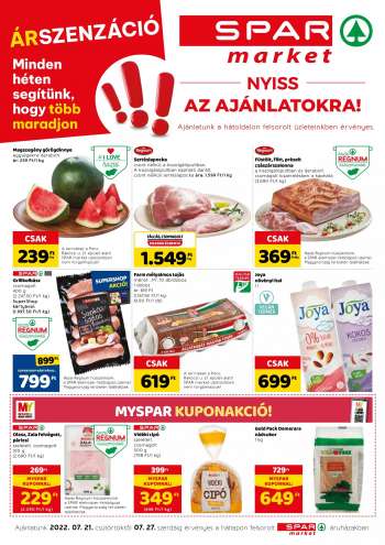 Újság SPAR market - 2022.07.21 - 2022.07.27.