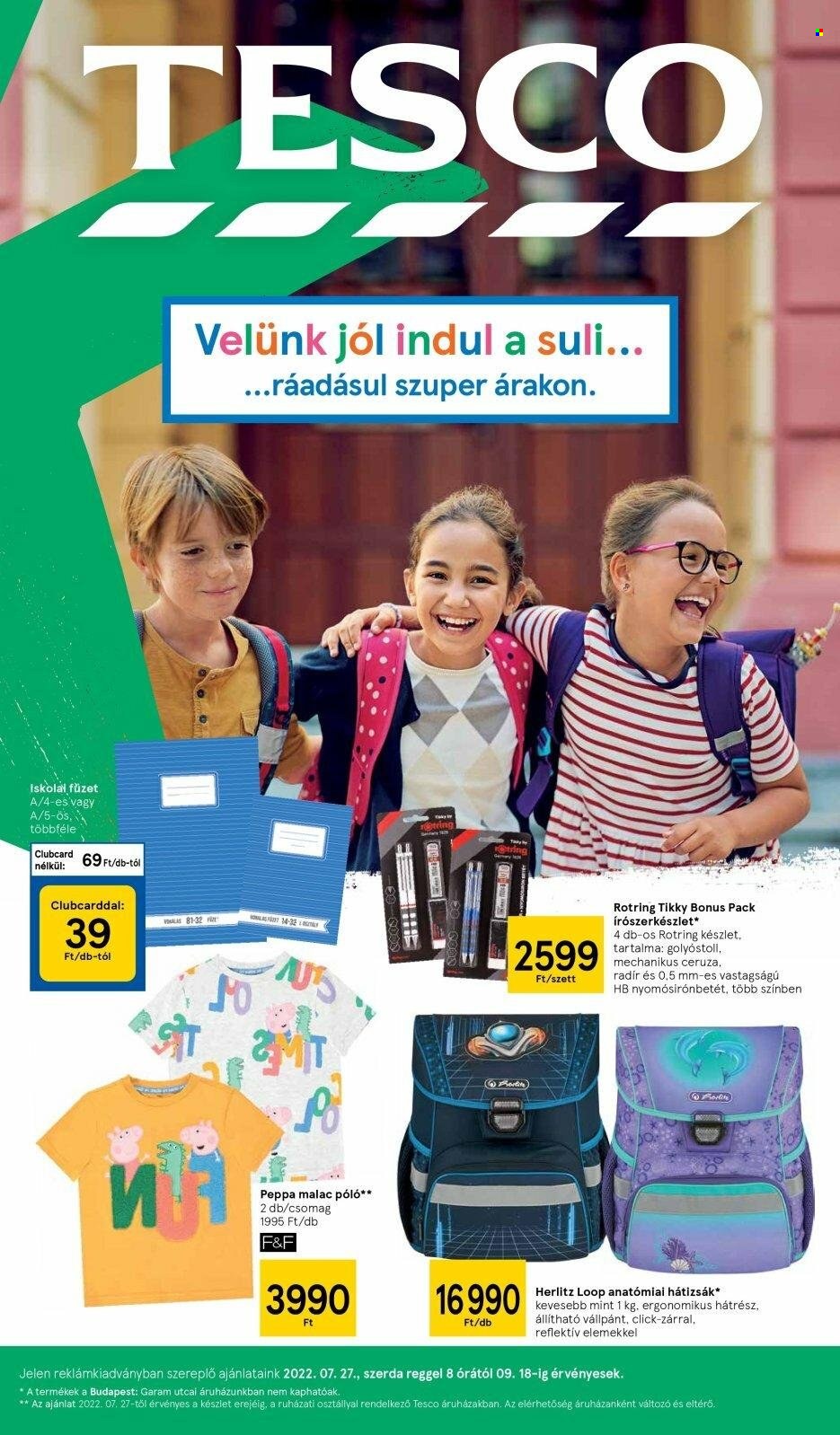 TESCO akciós újságok - 2022.07.27 - 2022.09.18. Oldal 1