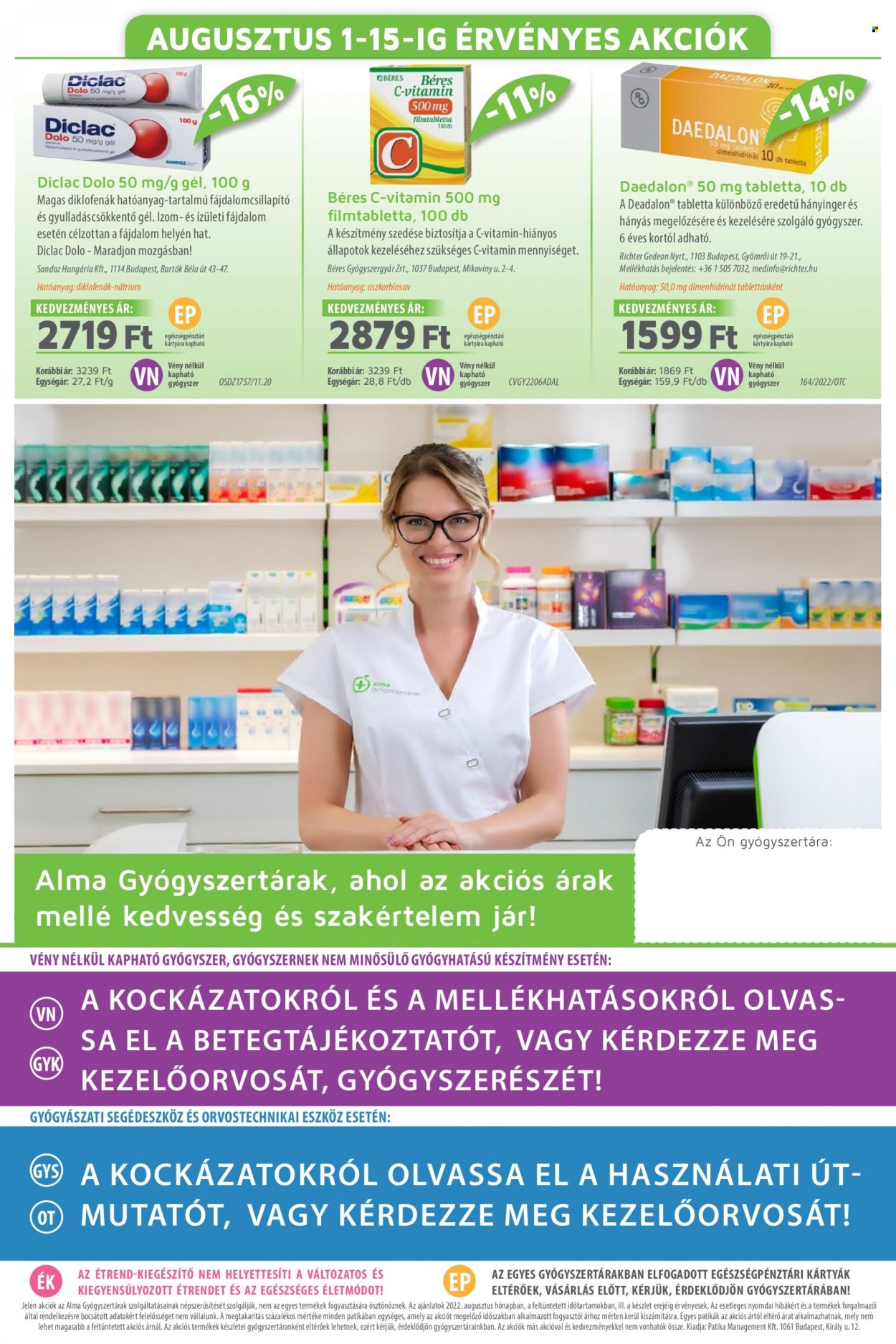 Alma Gyógyszertárak akciós újságok - 2022.08.01 - 2022.08.31. Oldal 20