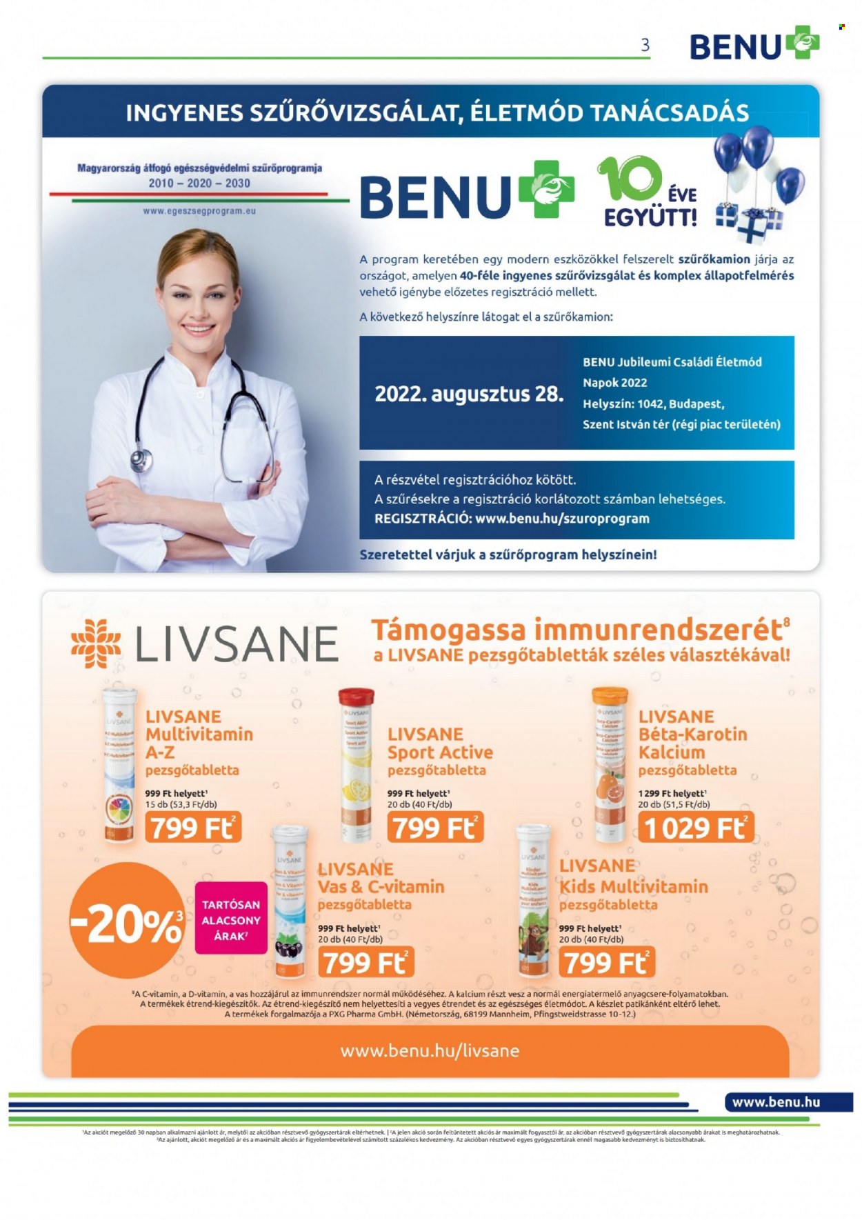 BENU Gyógyszertár akciós újságok - 2022.08.01 - 2022.08.31. Oldal 3