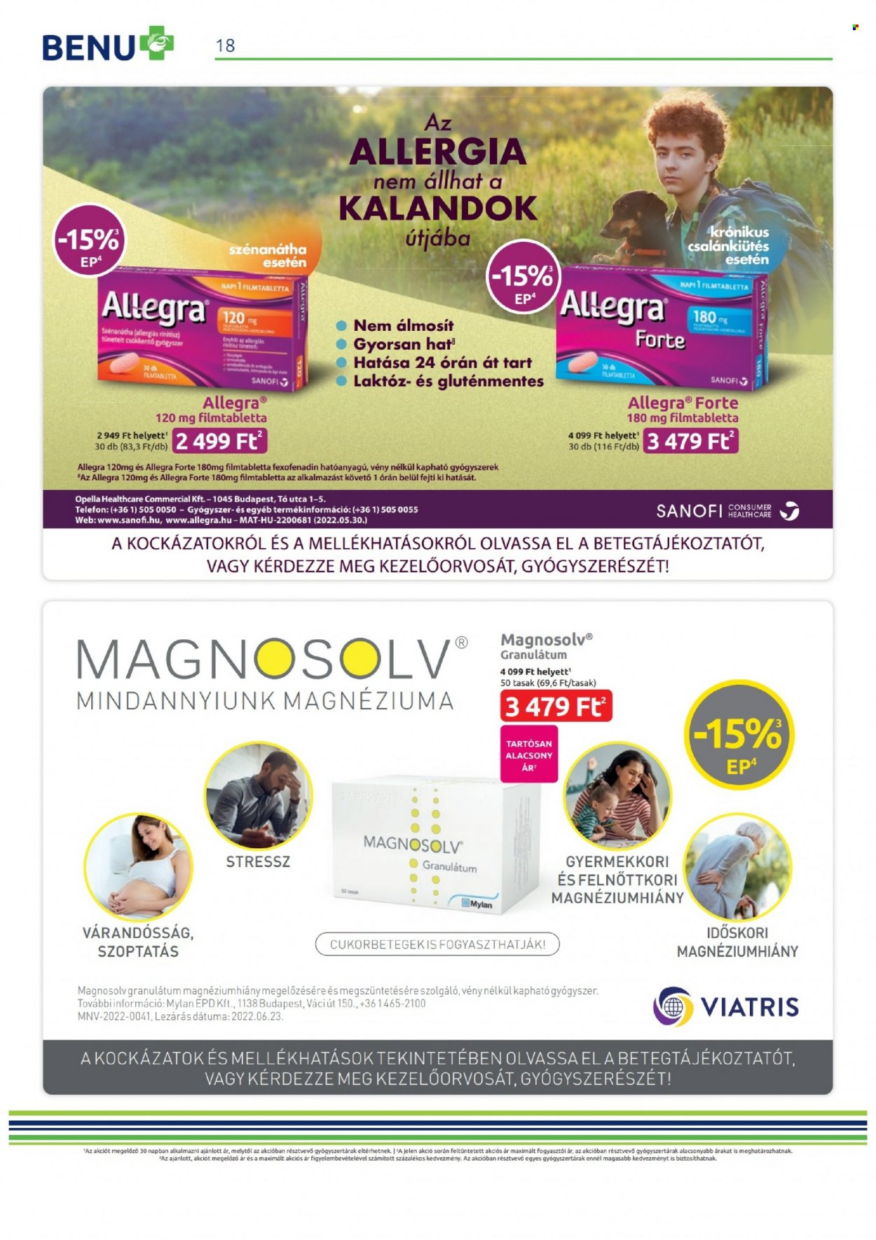 BENU Gyógyszertár akciós újságok - 2022.08.01 - 2022.08.31. Oldal 18