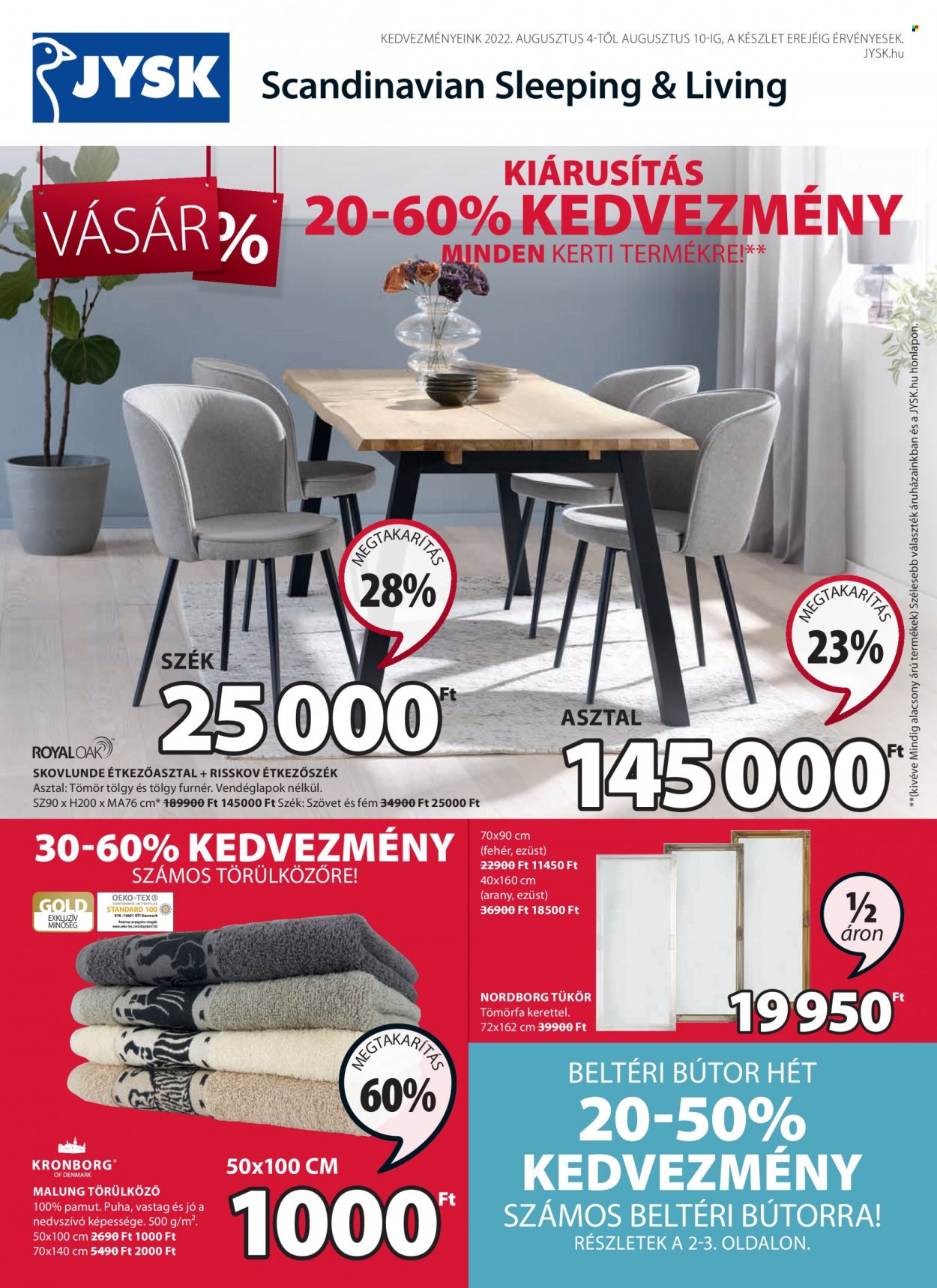JYSK akciós újságok - 2022.08.04 - 2022.08.10. Oldal 1