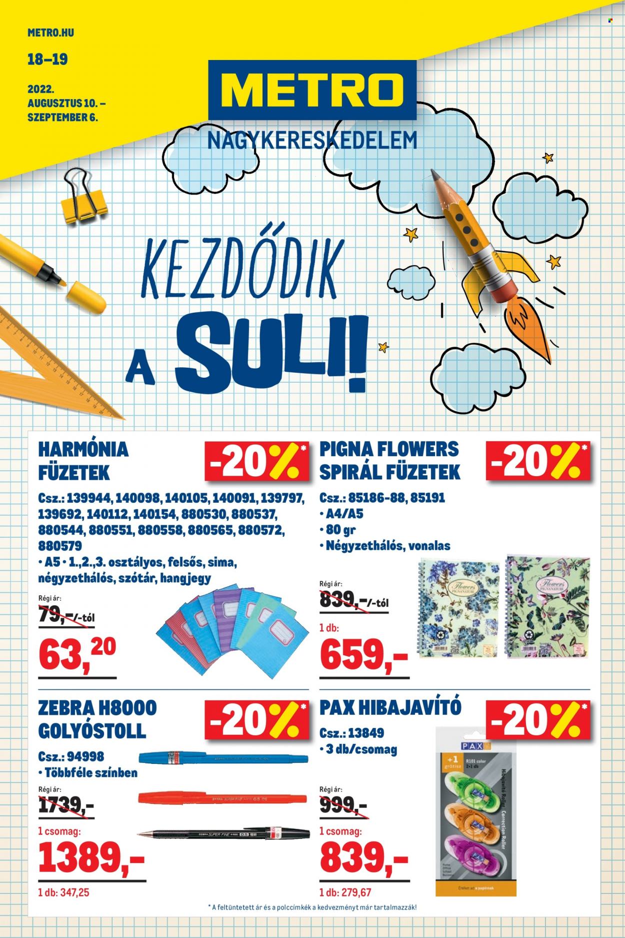 Metro akciós újságok - 2022.08.10 - 2022.09.06. Oldal 1