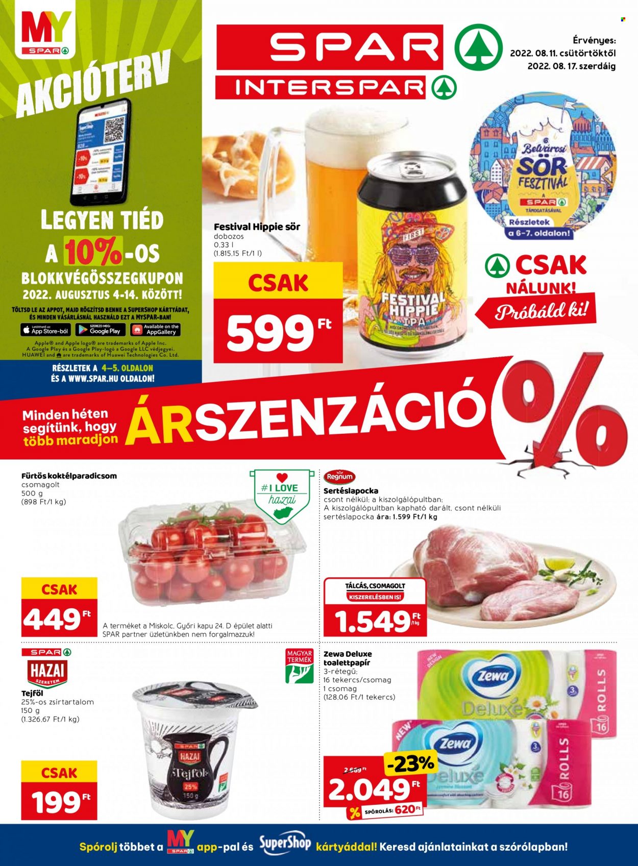 SPAR akciós újságok - 2022.08.11 - 2022.08.17. Oldal 1