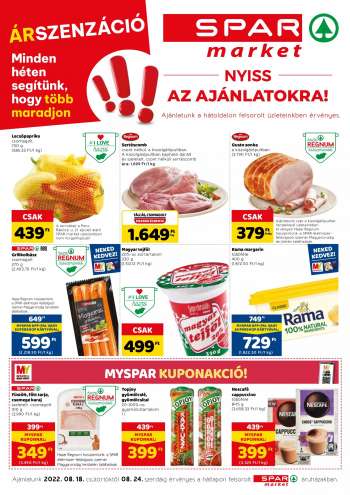 Újság SPAR market - 2022.08.18 - 2022.08.24.