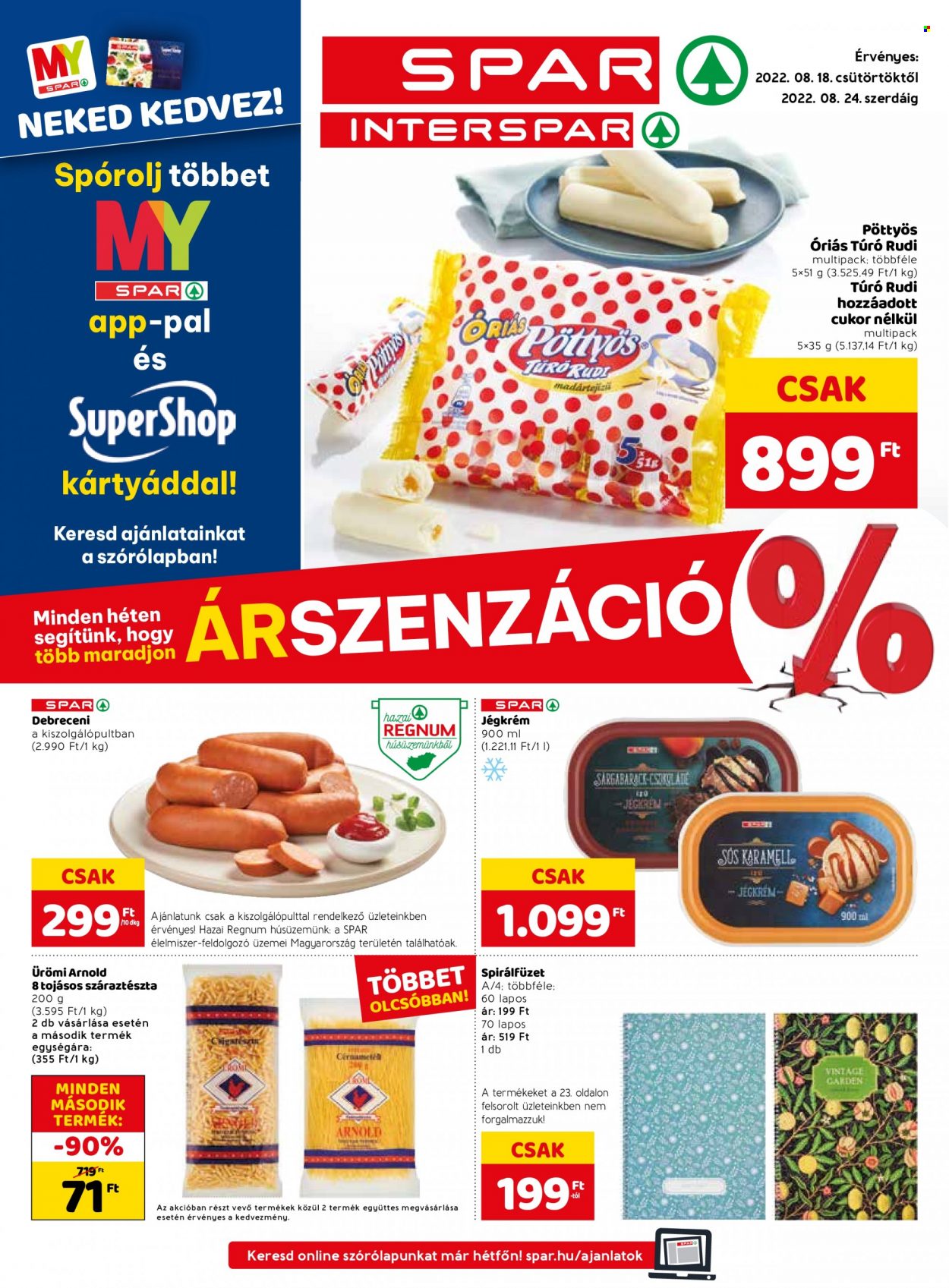 SPAR akciós újságok - 2022.08.18 - 2022.08.24. Oldal 1