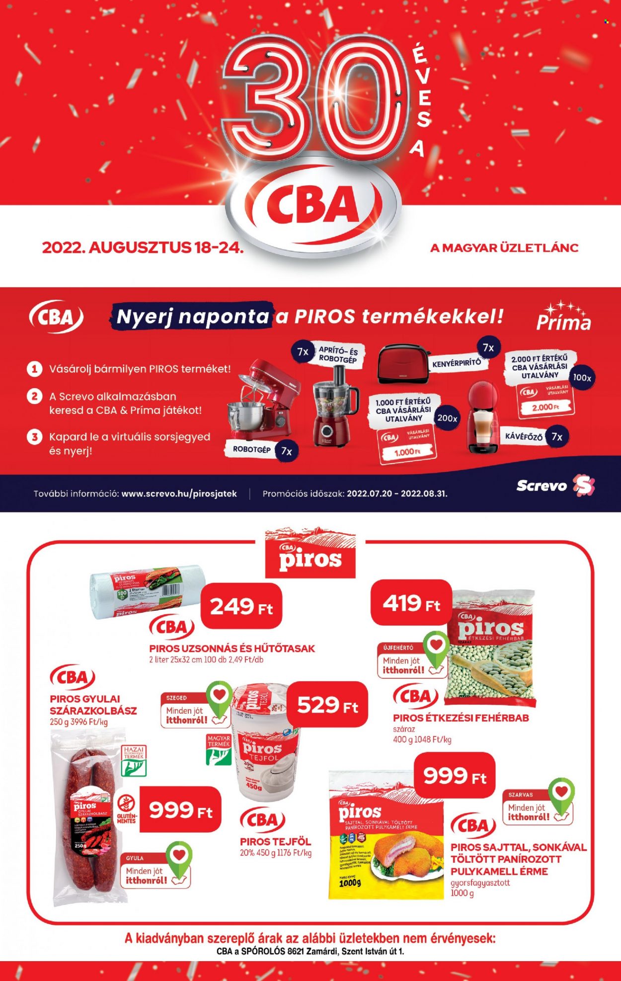 CBA akciós újságok - 2022.08.18 - 2022.08.24. Oldal 1