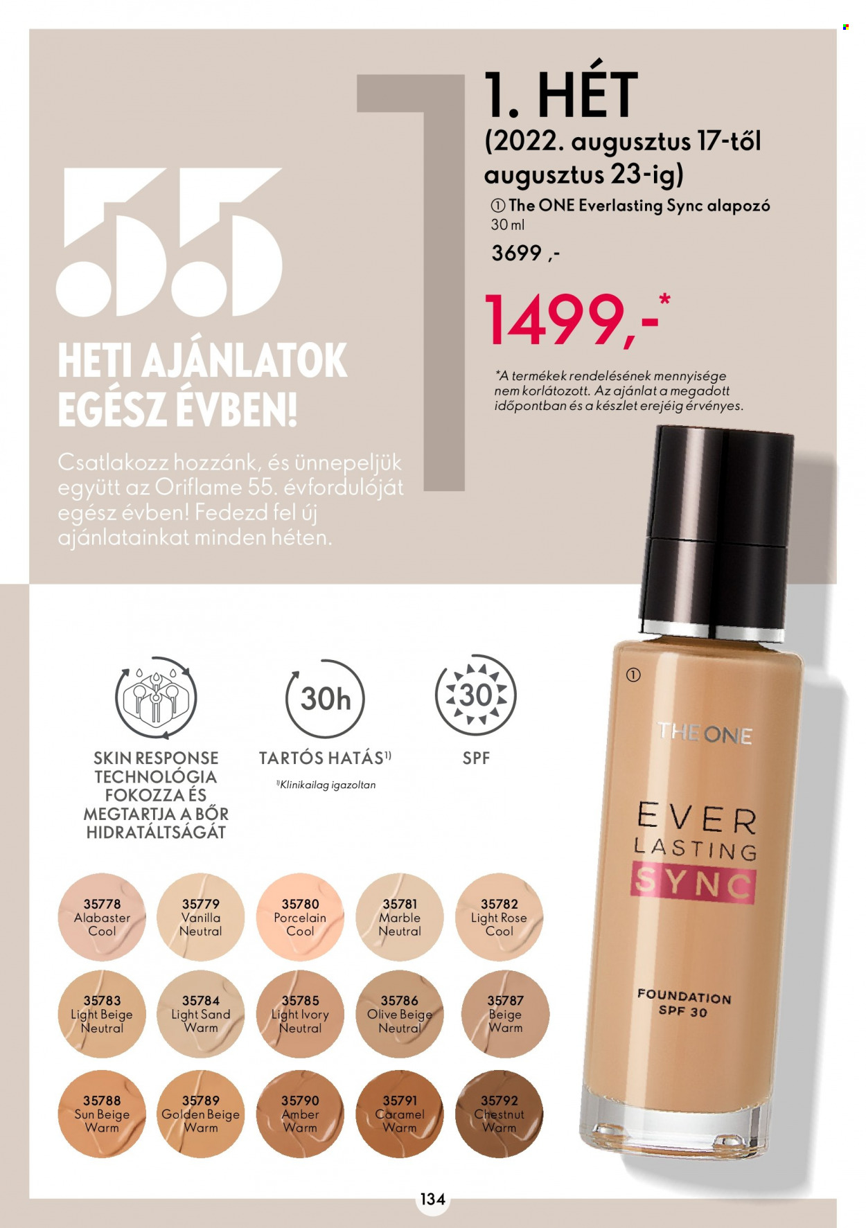 Oriflame akciós újságok - 2022.08.17 - 2022.09.06. Oldal 134