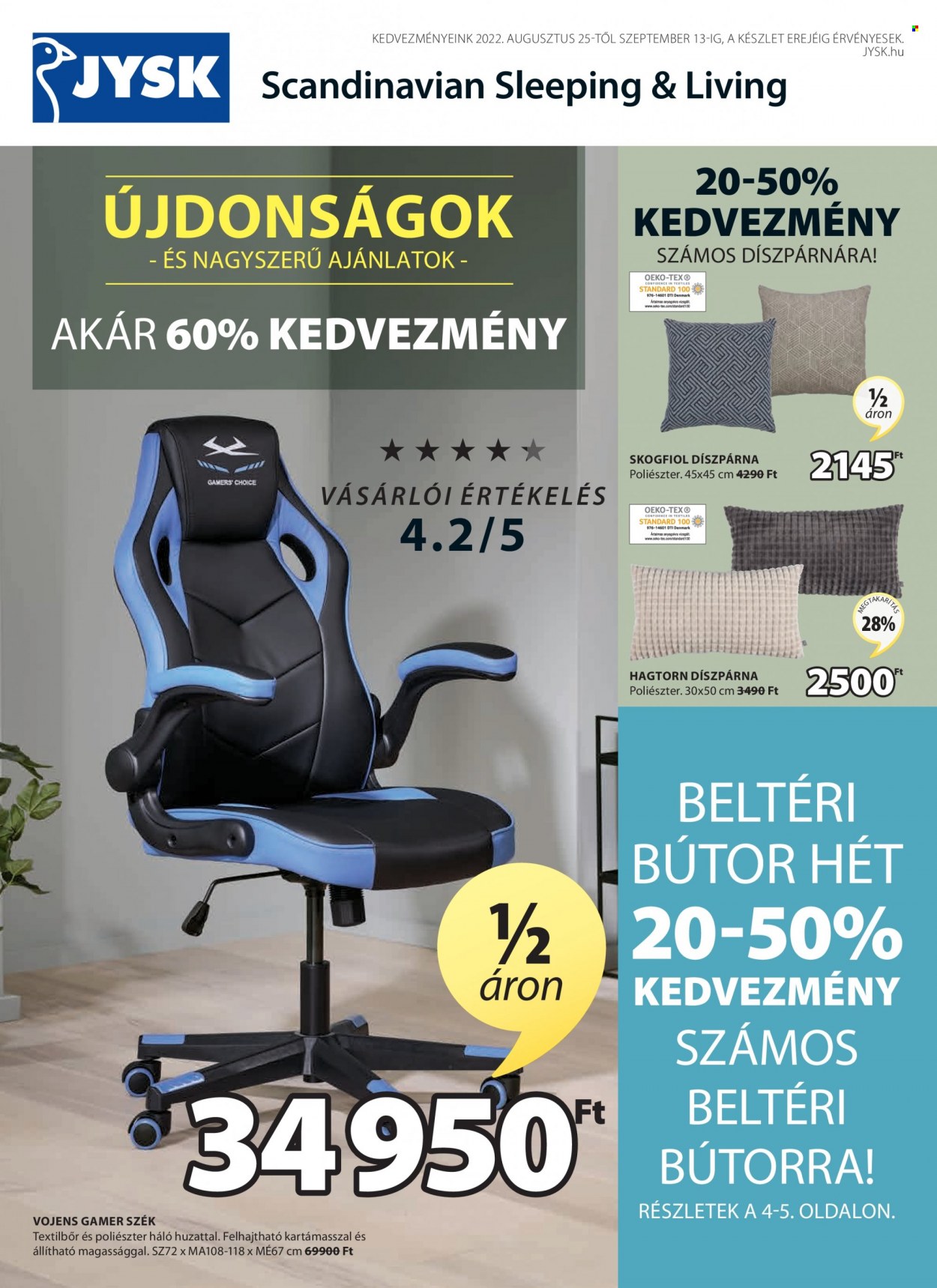 JYSK akciós újságok - 2022.08.25 - 2022.09.13. Oldal 1