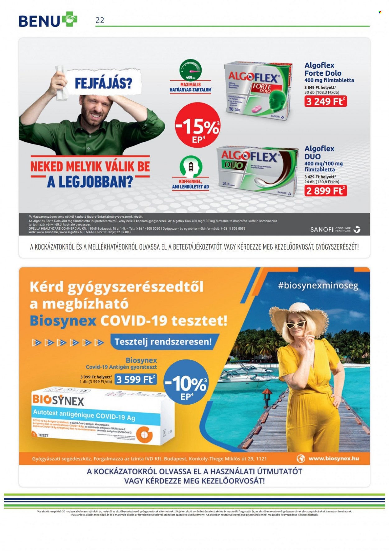 BENU Gyógyszertár akciós újságok - 2022.09.01 - 2022.09.30. Oldal 22