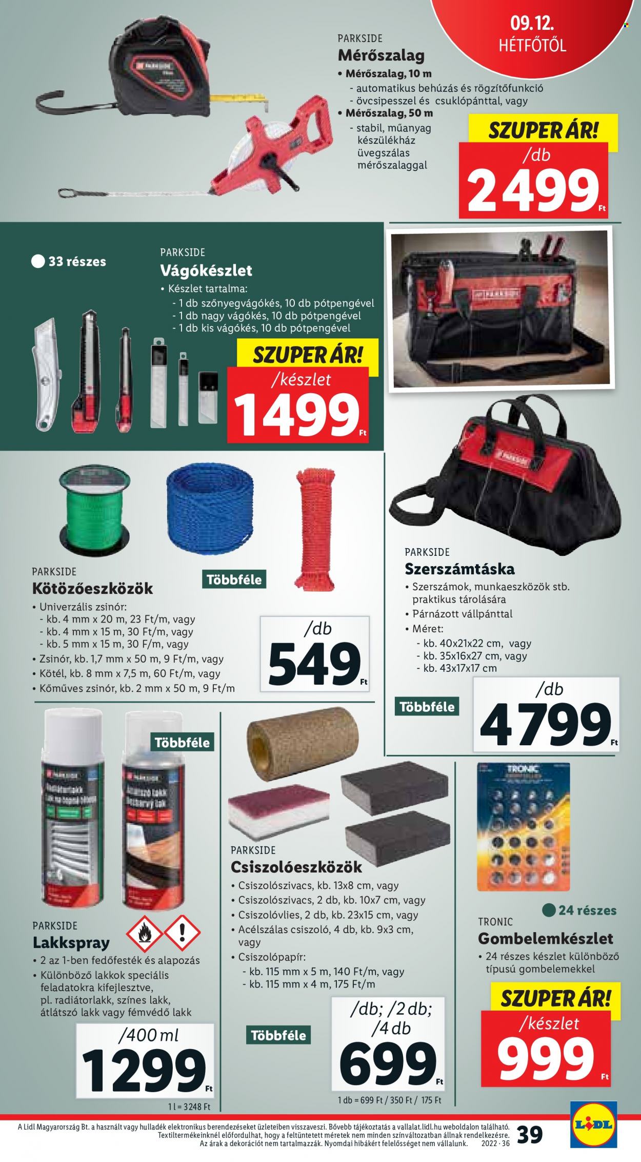 Lidl akciós újságok - 2022.09.08 - 2022.09.14. Oldal 39