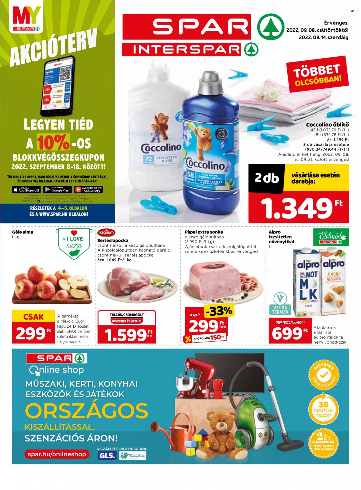 SPAR akciós újságok - 2022.09.08 - 2022.09.14. Oldal 1