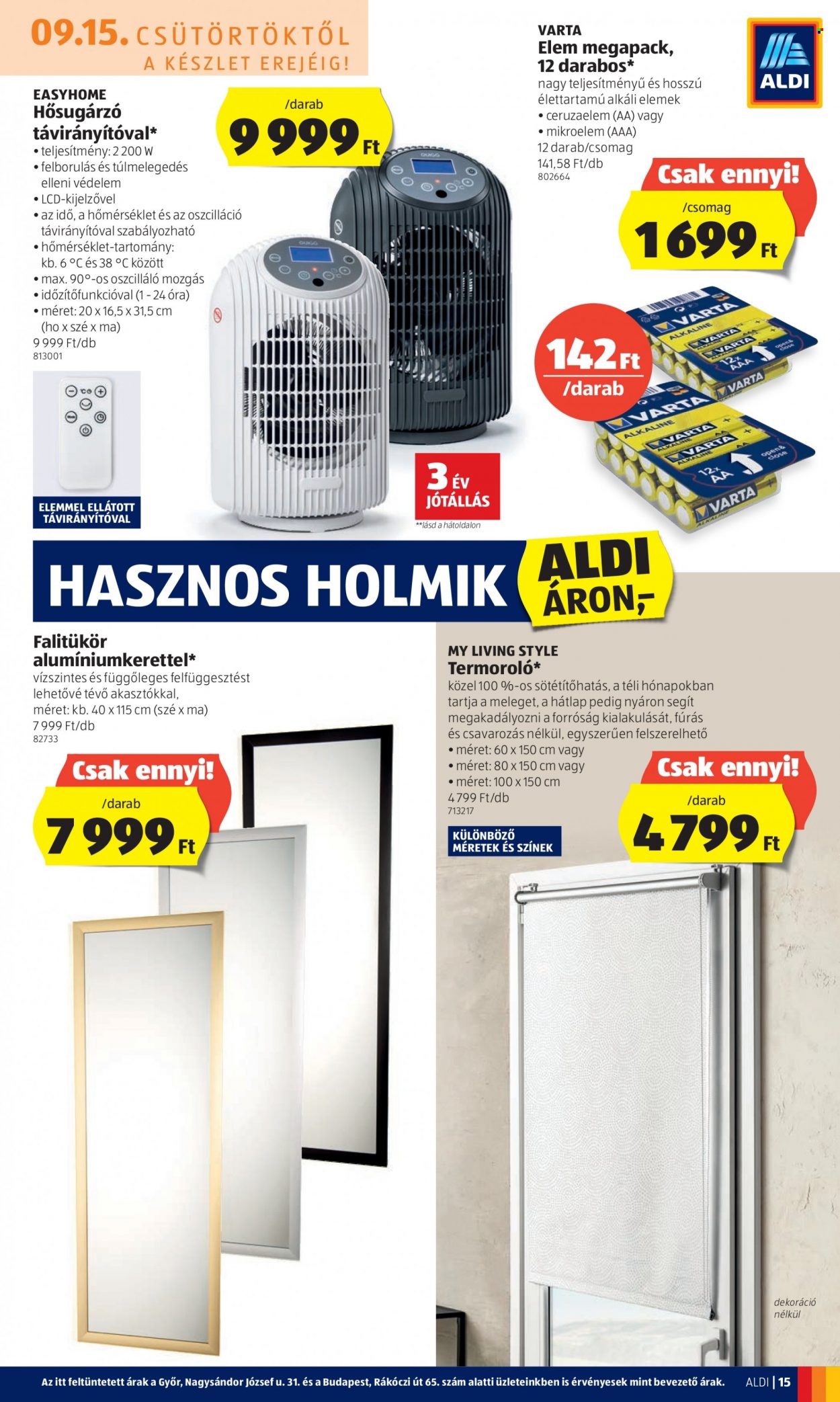 Aldi akciós újságok - 2022.09.15 - 2022.09.21. Oldal 15