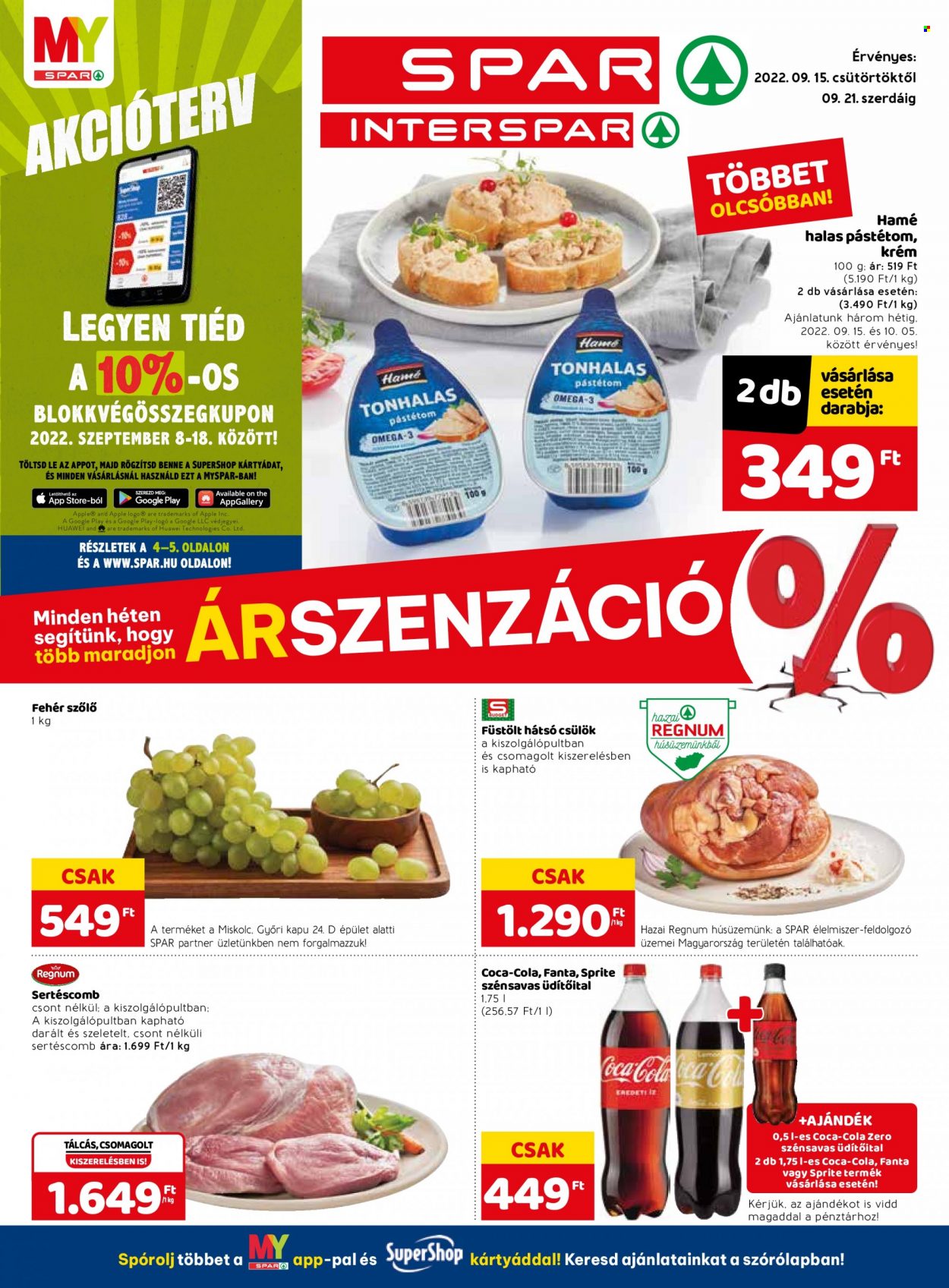 SPAR akciós újságok - 2022.09.15 - 2022.09.21. Oldal 1
