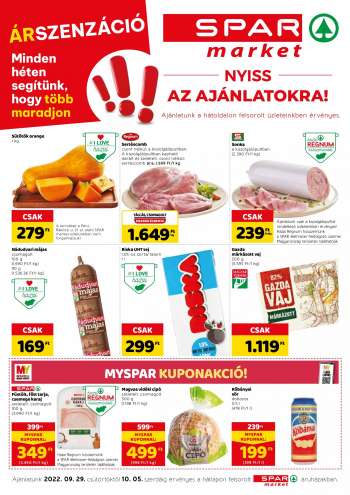 Újság SPAR market - 2022.09.29 - 2022.10.05.