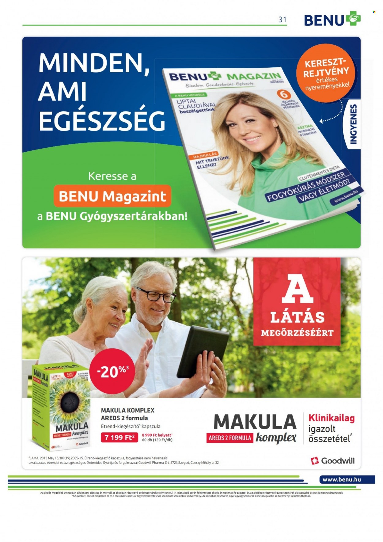 BENU Gyógyszertár akciós újságok - 2022.10.01 - 2022.10.31. Oldal 31
