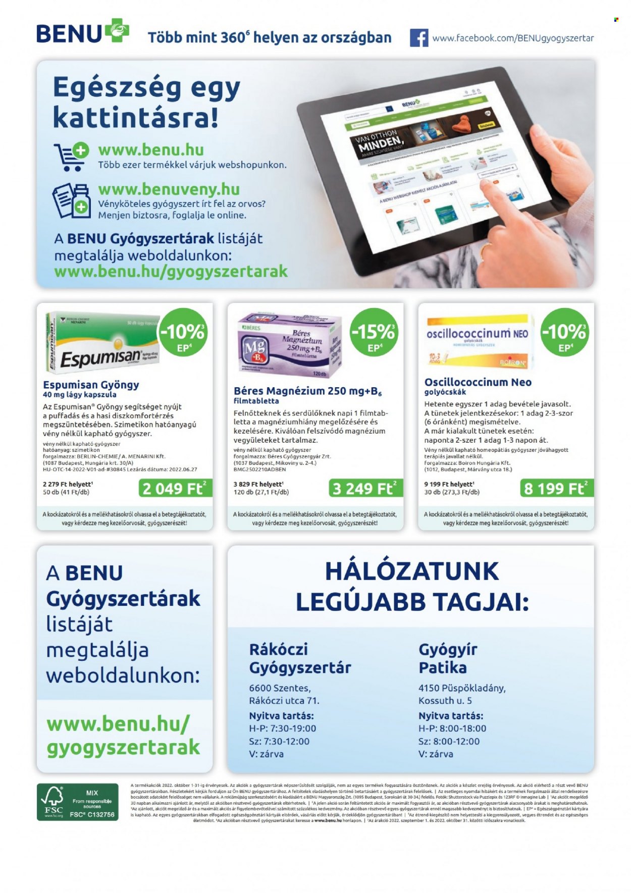 BENU Gyógyszertár akciós újságok - 2022.10.01 - 2022.10.31. Oldal 32