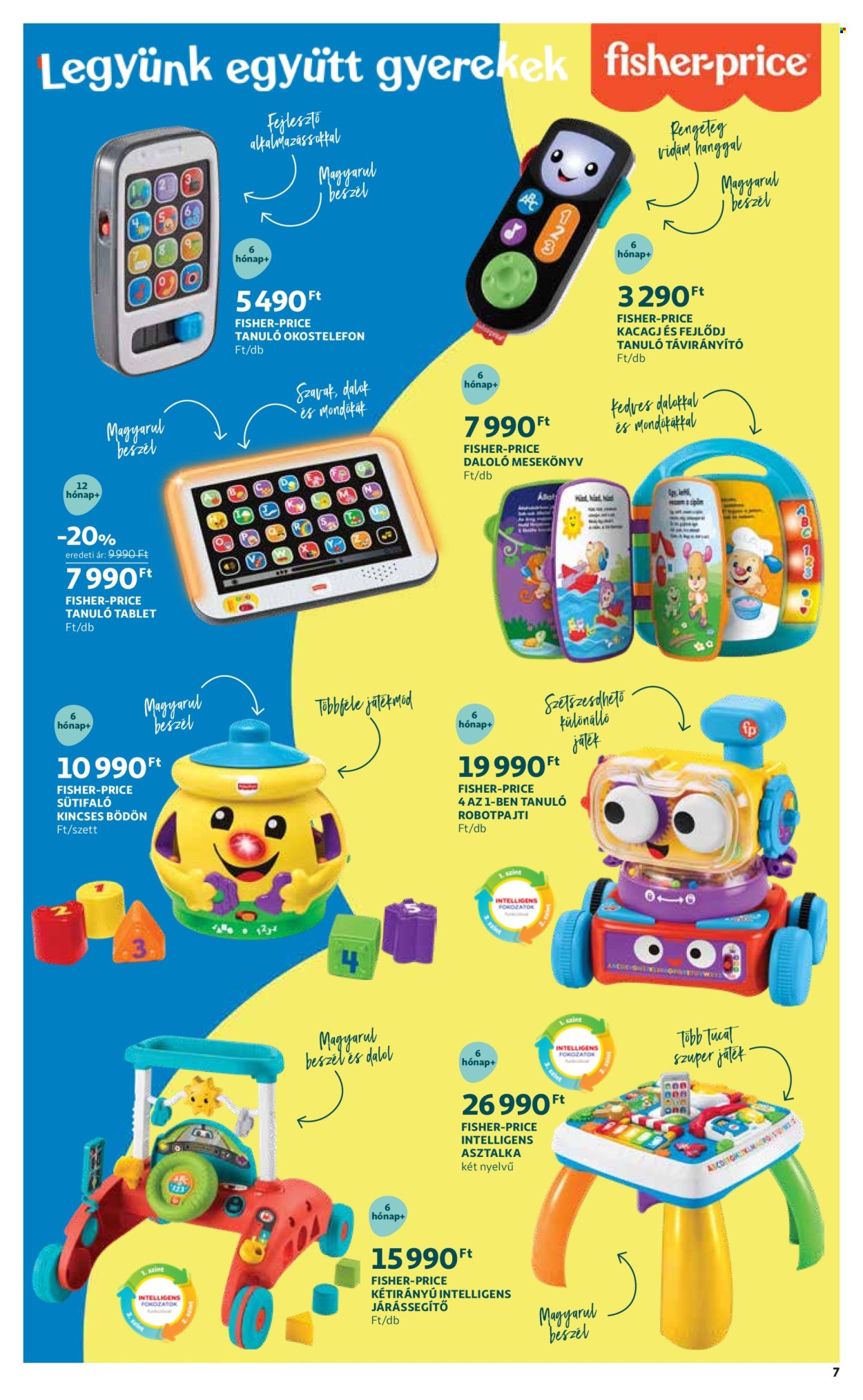thumbnail - Auchan akciós újsága  - 2022.10.20 - 2022.11.30 - Akciós termékek - okostelefon, tablet, Fisher-Price, játék.  7. Oldal