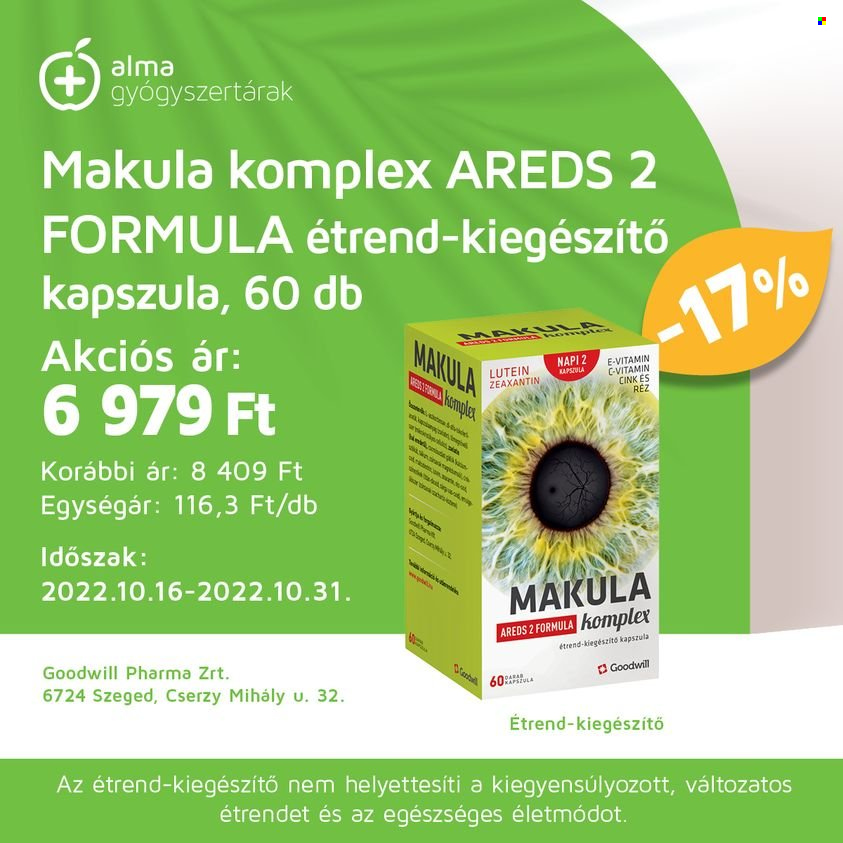 Alma Gyógyszertárak akciós újságok - 2022.10.16 - 2022.10.31. Oldal 2