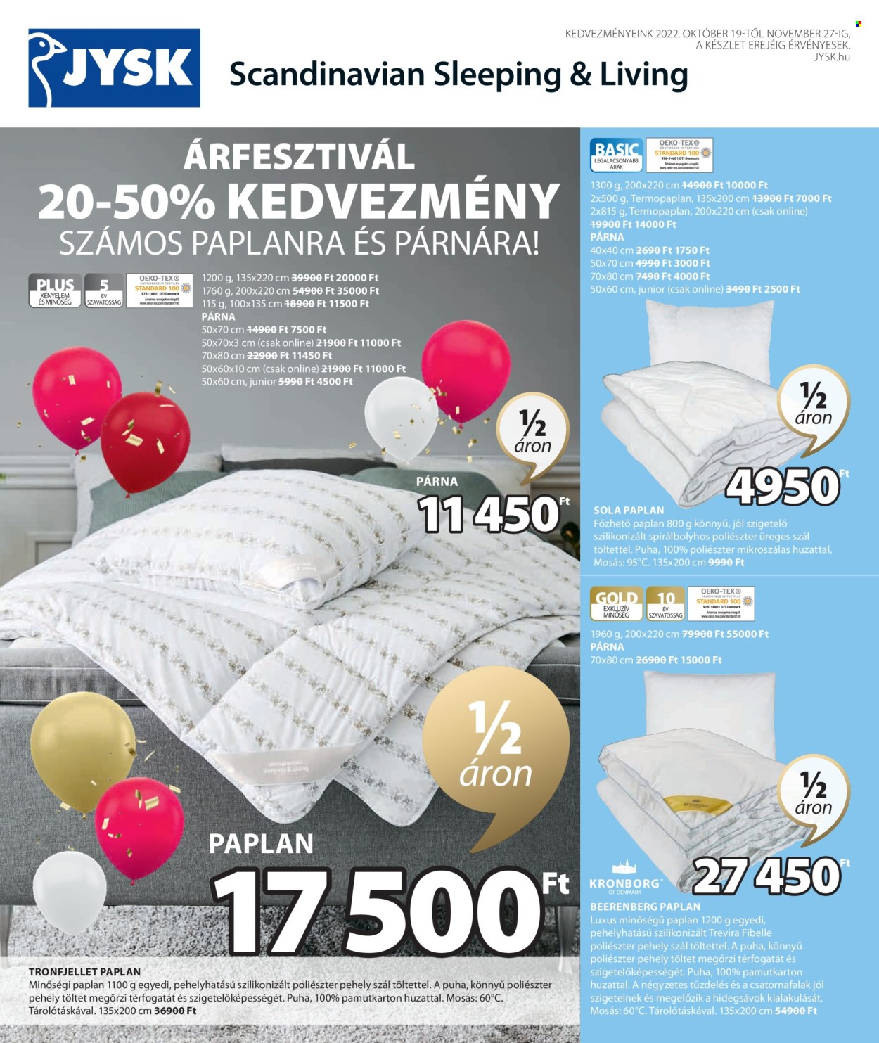 JYSK akciós újságok - 2022.10.19 - 2022.11.27. Oldal 1