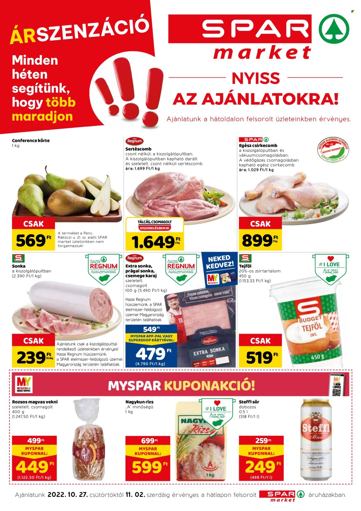 SPAR market akciós újságok - 2022.10.27 - 2022.11.02. Oldal 1