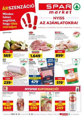 Újság SPAR market - 2022.10.27 - 2022.11.02.
