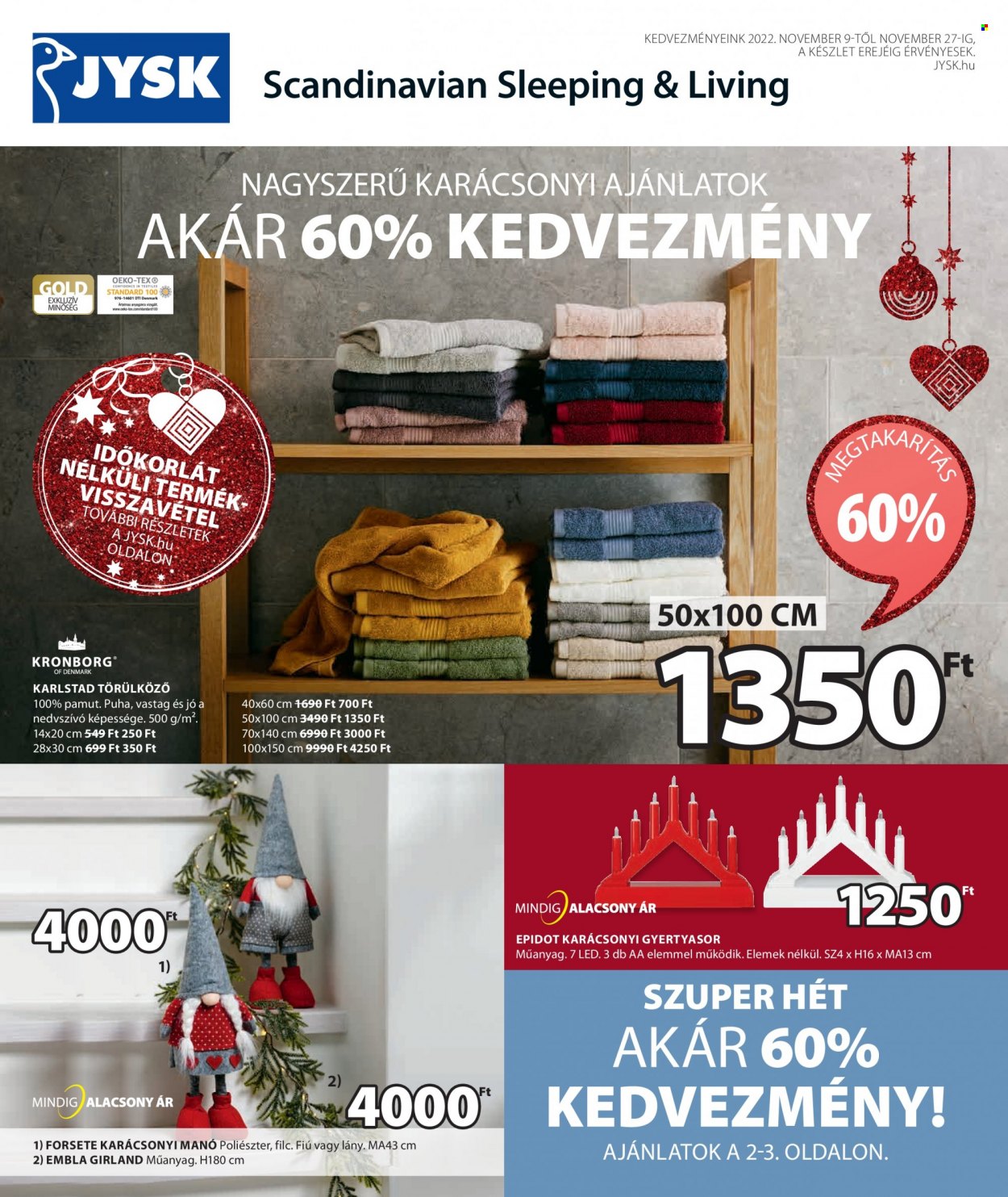 JYSK akciós újságok - 2022.11.09 - 2022.11.27. Oldal 1