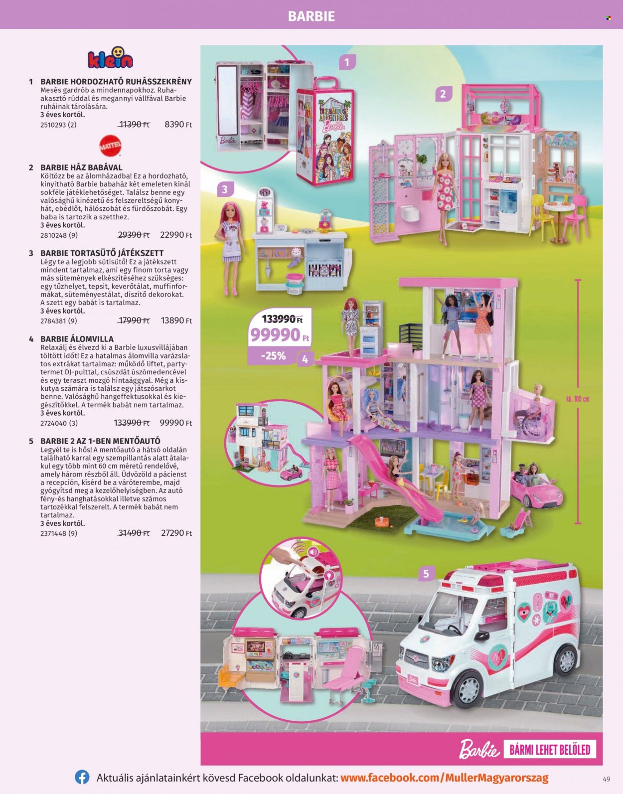 thumbnail - Müller akciós újsága  - Akciós termékek - torta, Barbie.  49. Oldal