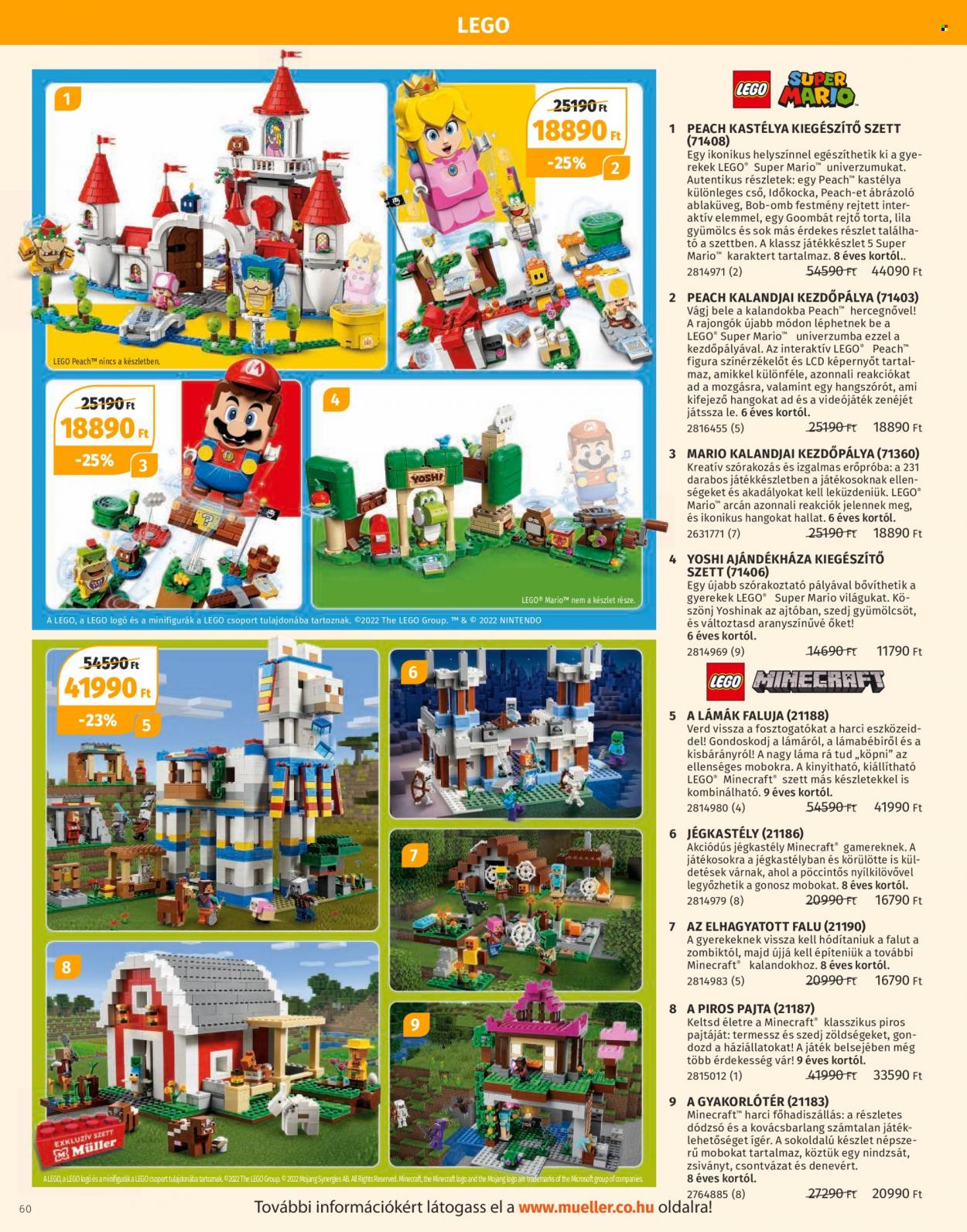 thumbnail - Müller akciós újsága  - Akciós termékek - torta, LEGO.  60. Oldal