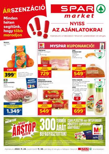 Újság SPAR market - 2022.11.24 - 2022.11.30.