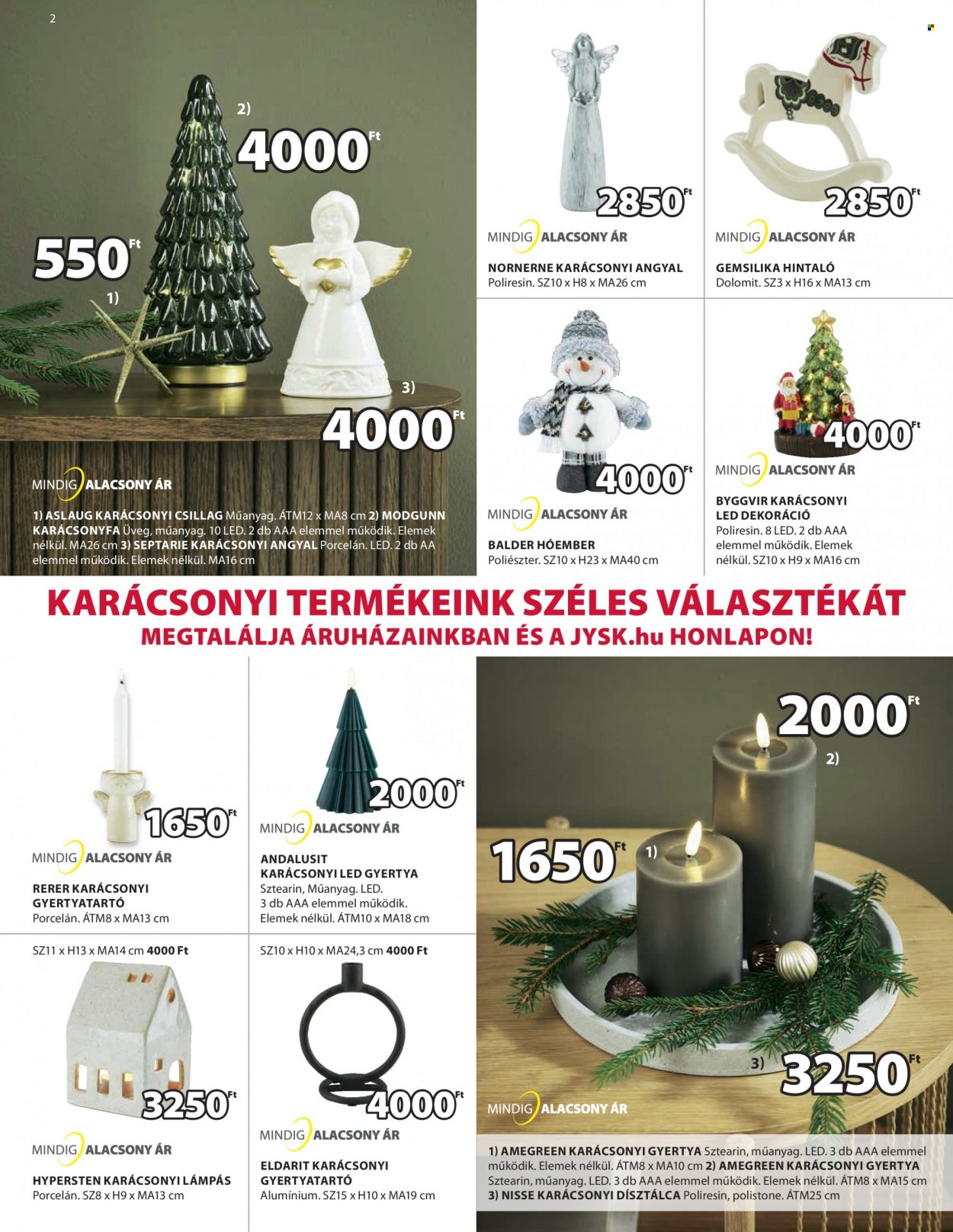 thumbnail - JYSK akciós újsága  - 2022.11.23 - 2022.12.27 - Akciós termékek - gyertya, lámpás, karácsonyfa.  2. Oldal
