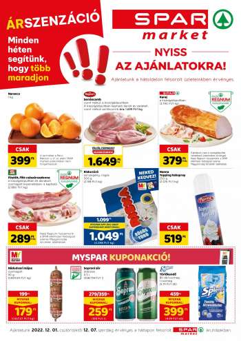 Újság SPAR market - 2022.12.01 - 2022.12.07.