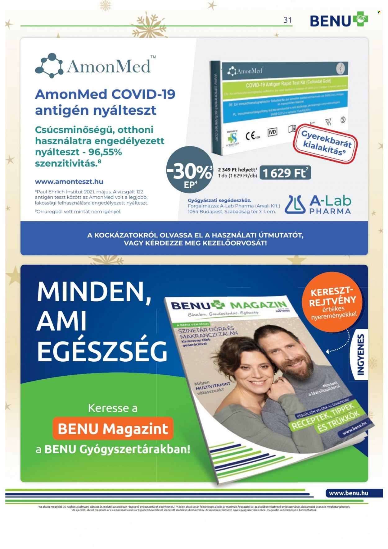 BENU Gyógyszertár akciós újságok - 2022.12.01 - 2022.12.31. Oldal 31