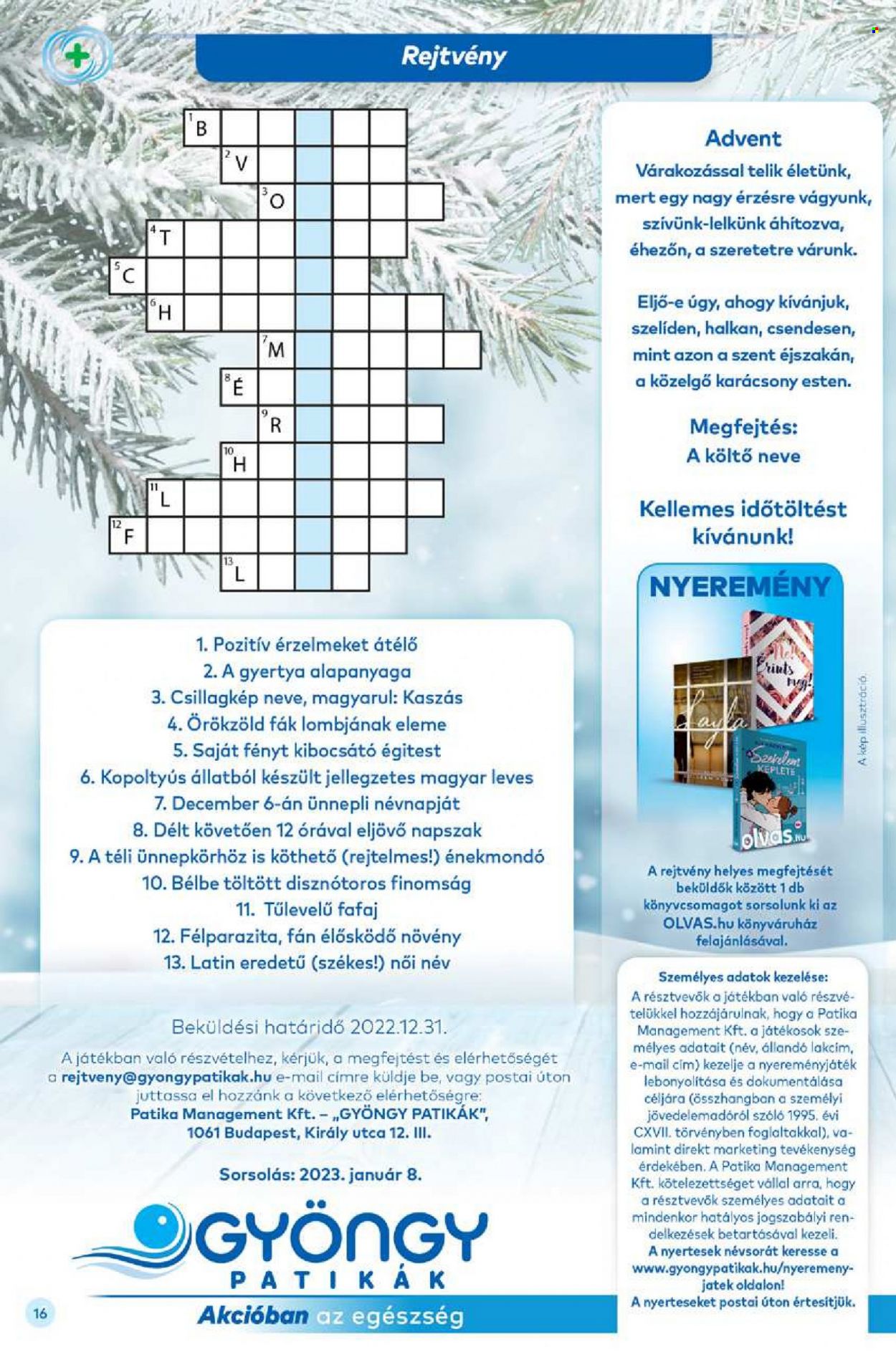 Gyöngy Patikák akciós újságok - 2022.12.01 - 2022.12.31. Oldal 16