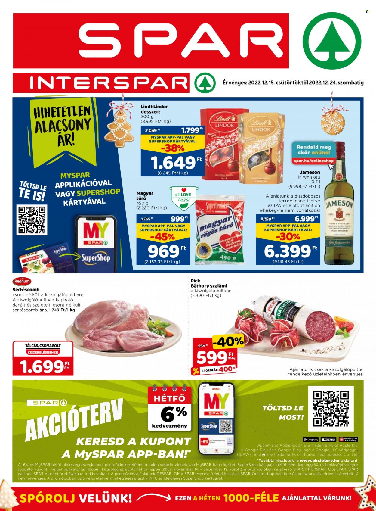SPAR akciós újságok - 2022.12.15 - 2022.12.24. Oldal 1