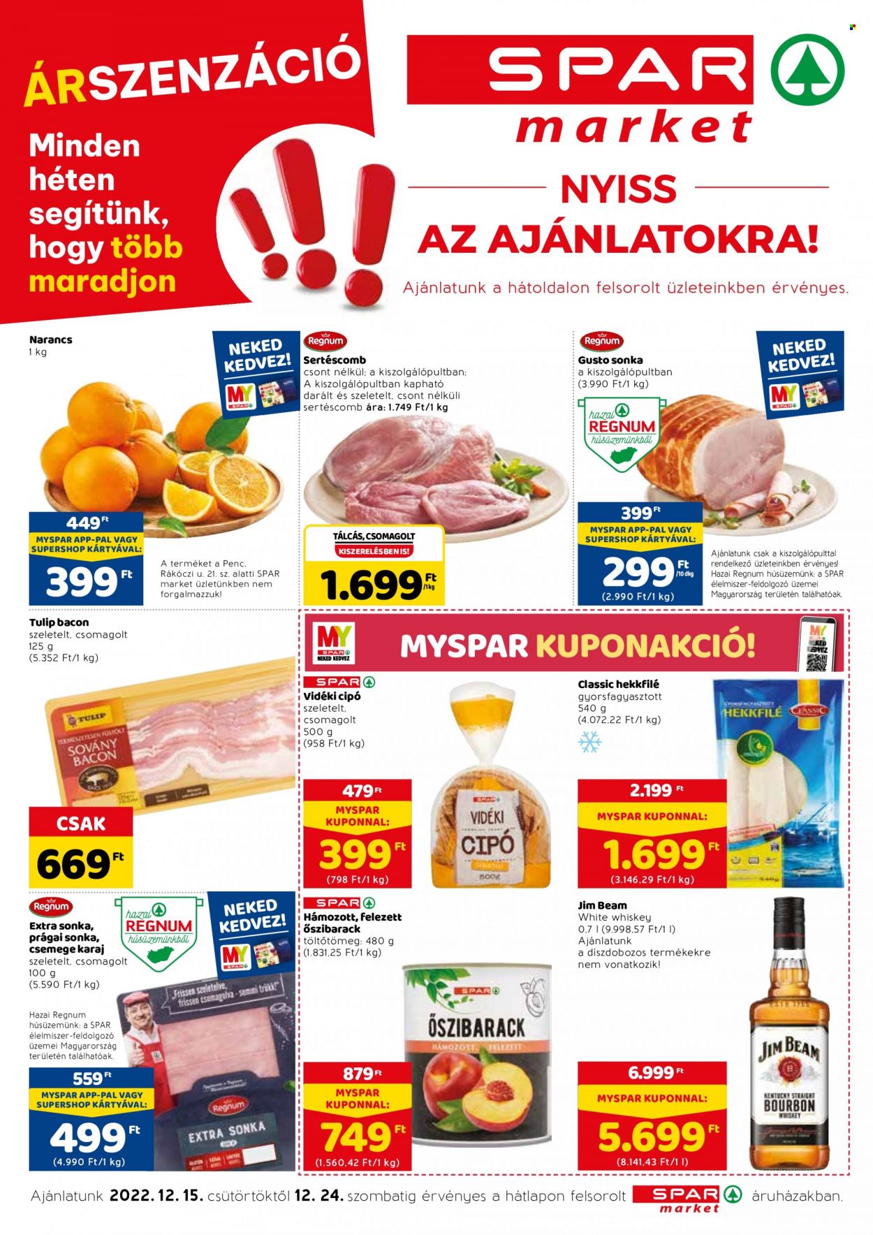 SPAR market akciós újságok - 2022.12.15 - 2022.12.24. Oldal 1