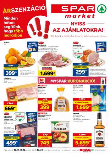 Újság SPAR market - 2022.12.15 - 2022.12.24.