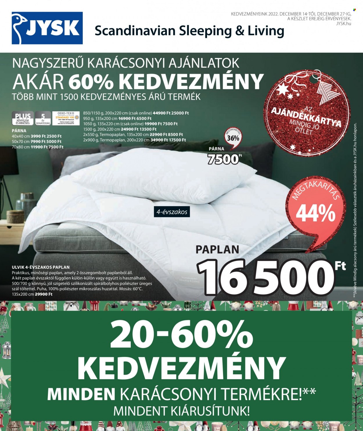 JYSK akciós újságok - 2022.12.14 - 2022.12.27. Oldal 1