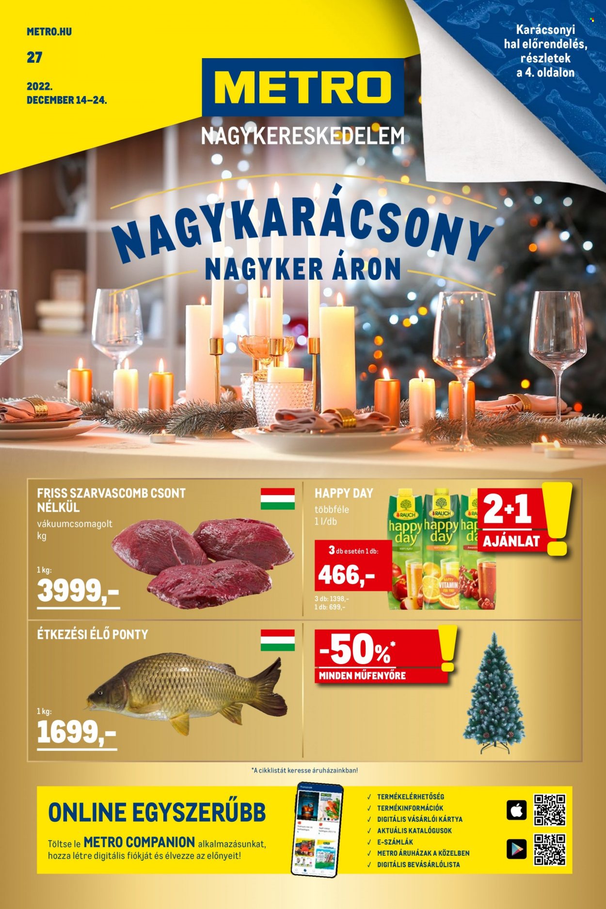 Metro akciós újságok - 2022.12.14 - 2022.12.24. Oldal 1