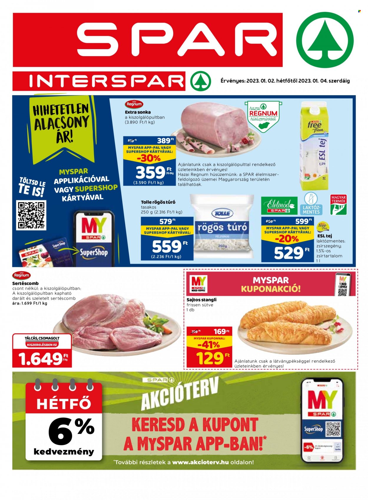 SPAR akciós újságok - 2023.01.02 - 2023.01.04. Oldal 1