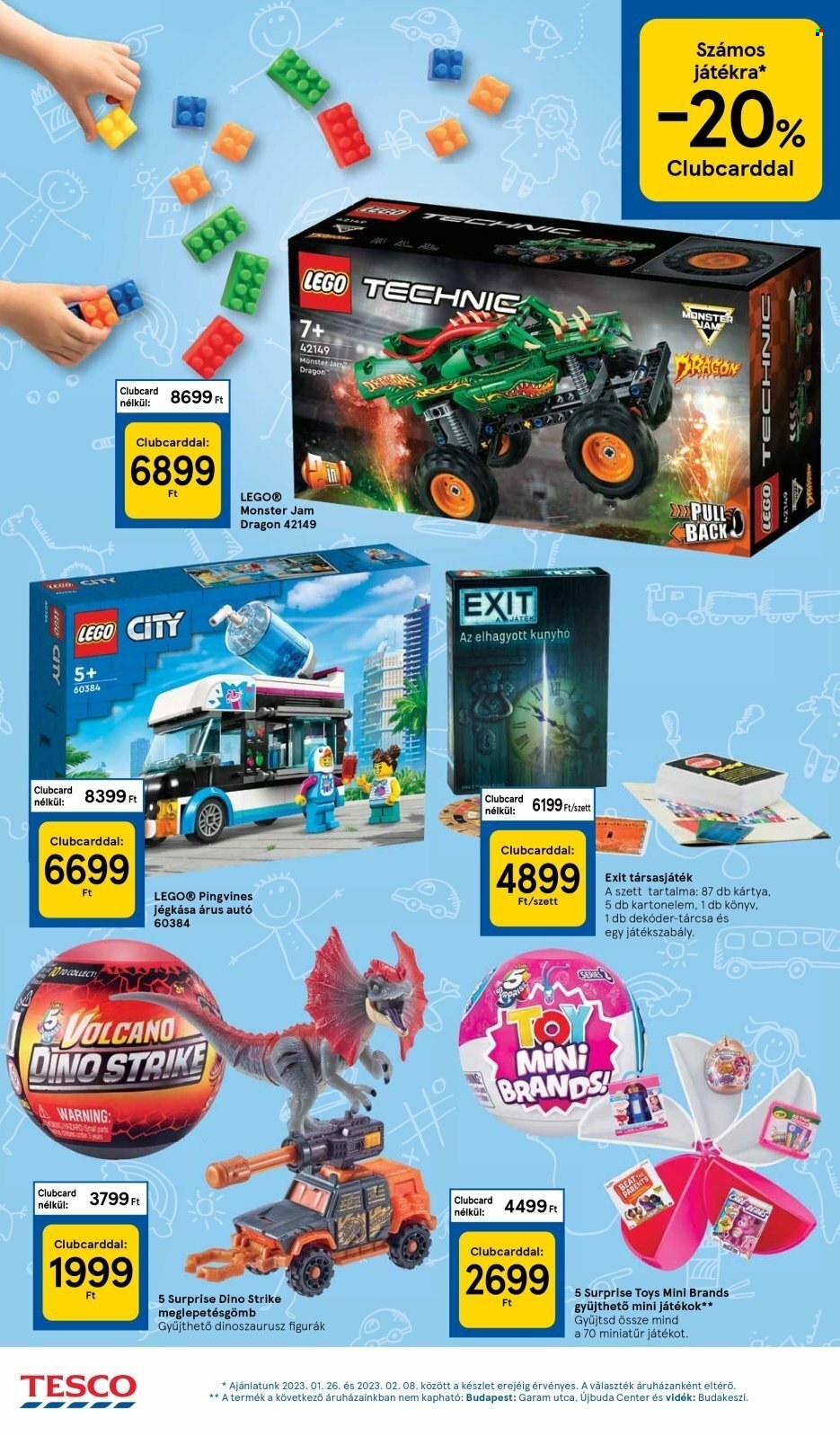 thumbnail - TESCO akciós újsága  - 2023.01.26 - 2023.02.01 - Akciós termékek - Monster, LEGO Technic, LEGO, LEGO City.  22. Oldal