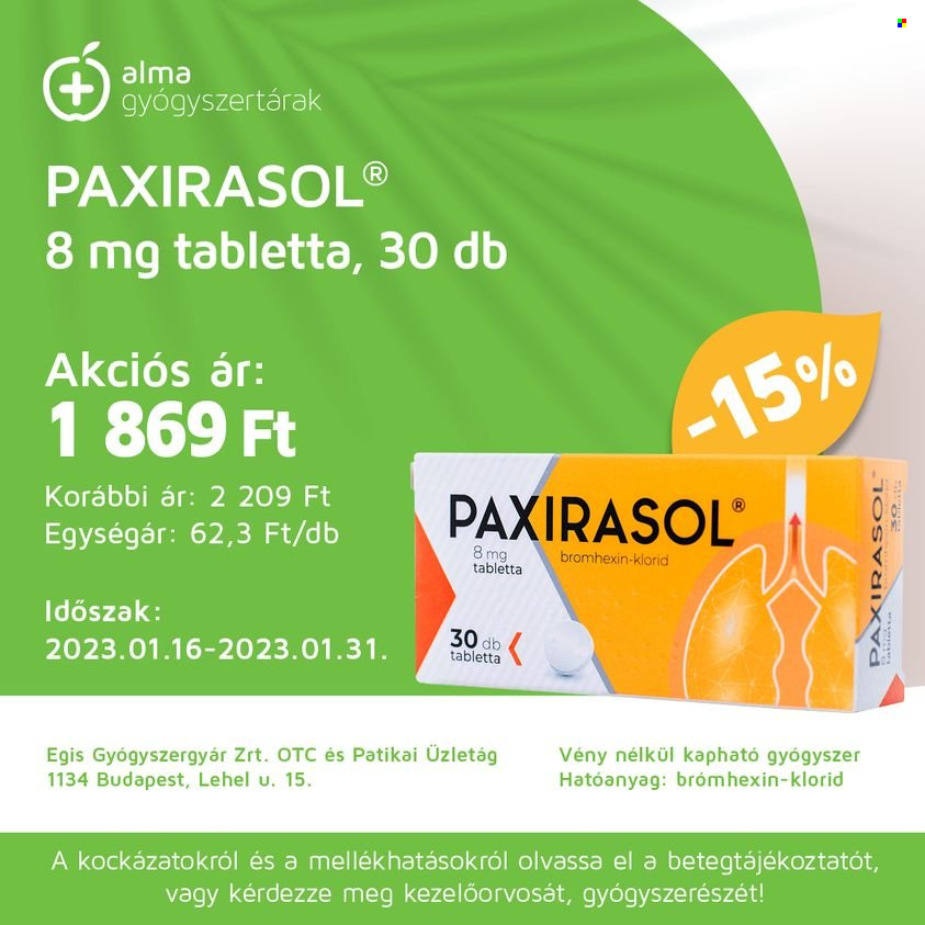 Alma Gyógyszertárak akciós újságok - 2023.01.16 - 2023.01.31. Oldal 1