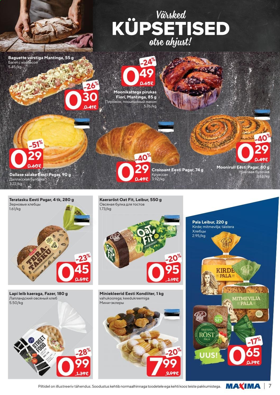 thumbnail - Kaupluse Maxima kliendileht - 09.03.2021 - 15.03.2021 - soodustooted - leib, croissant. Lehekülg 7.