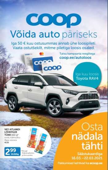 Kaupluse Coop kliendileht - 16.03.2021 - 22.03.2021.