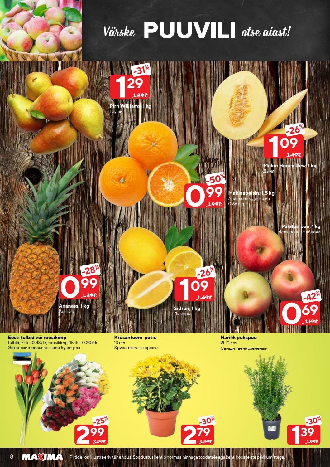thumbnail - Kaupluse Maxima kliendileht - 23.03.2021 - 29.03.2021 - soodustooted - ananass, sidrun, võid, pirn. Lehekülg 8.