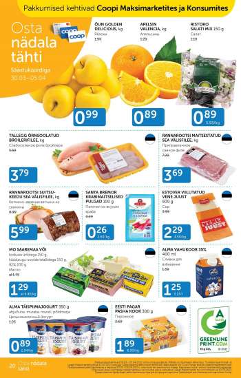 Kaupluse Coop kliendileht - 30.03.2021 - 05.04.2021.