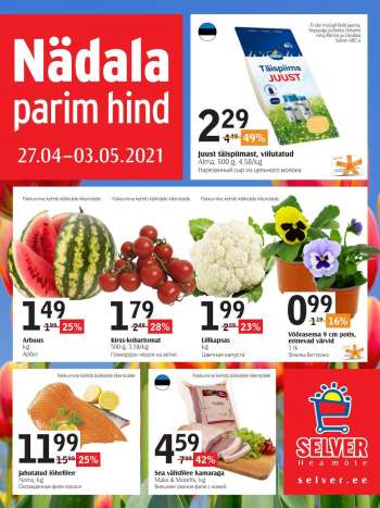 Kaupluse Selver kliendileht - 27.04.2021 - 03.05.2021.