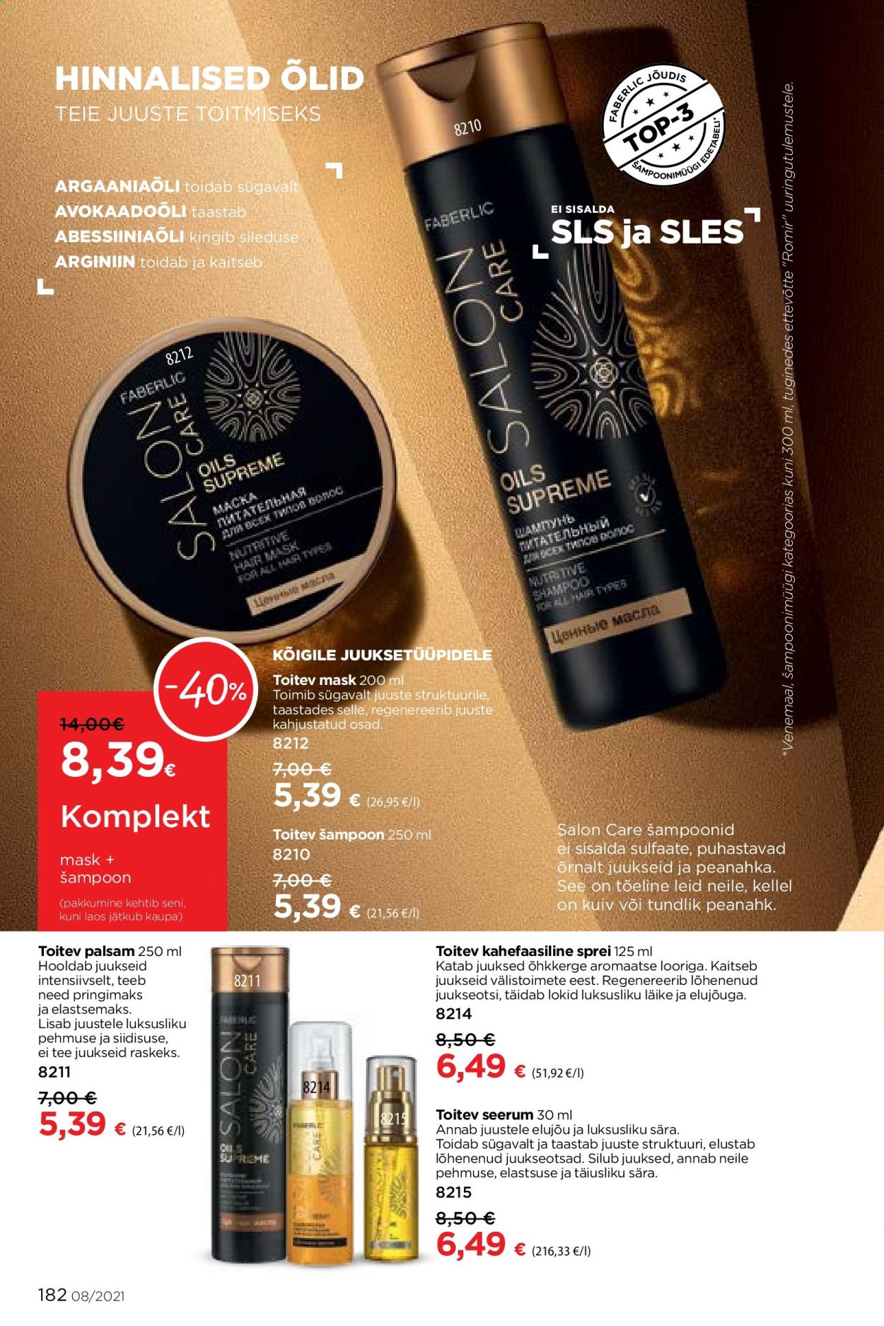 Kaupluse Faberlic kliendileht - 24.05.2021 - 13.06.2021 - soodustooted - juustele, palsam, šampoon, või. Lehekülg 182.