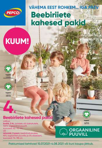 Kaupluse Pepco kliendileht - 15.07.2021 - 04.08.2021.