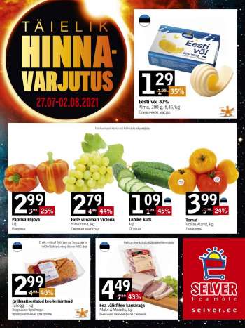Kaupluse Selver kliendileht - 27.07.2021 - 02.08.2021.